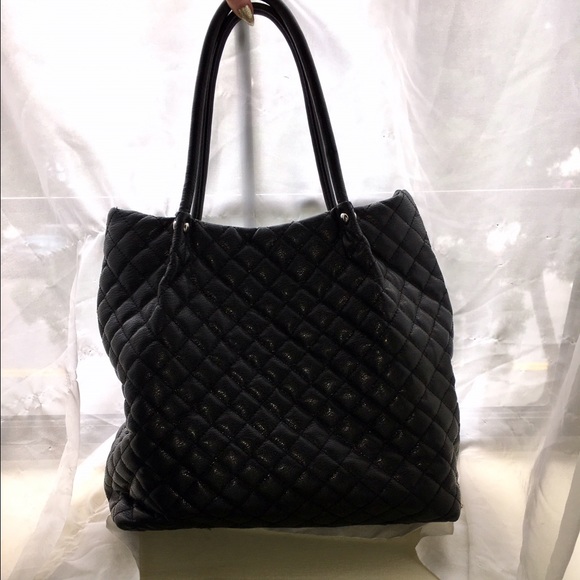 DKNY Black Quilted Leather Tote