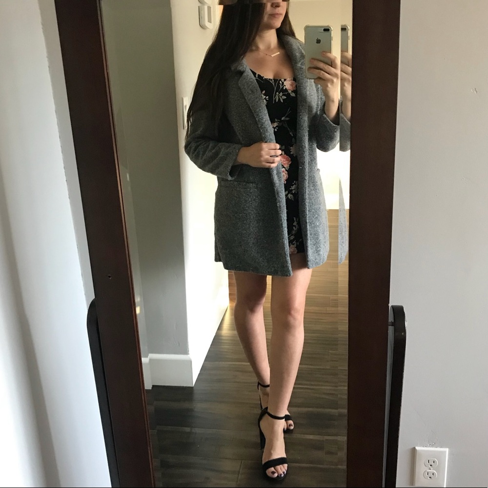 Brushed grey coat