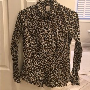 J.Crew perfect shirt in leopard print.  Size 2.