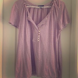 Red and White Striped Tee