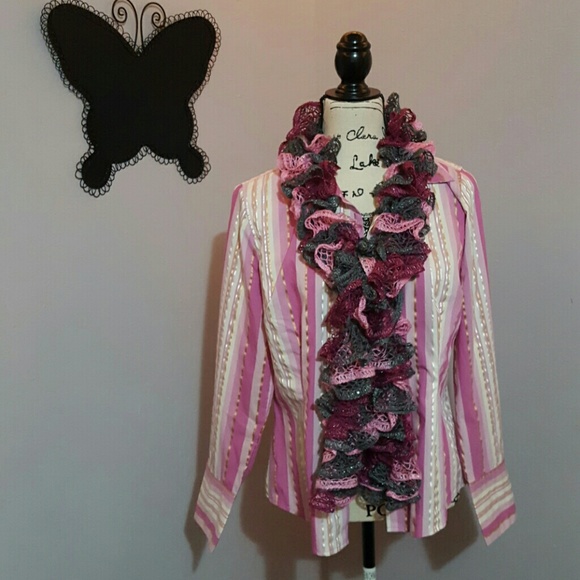 2 for $20 Pink stripped, button up shirt