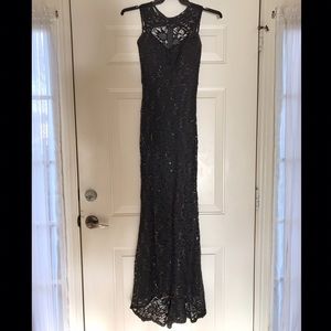 Black sequin party gown