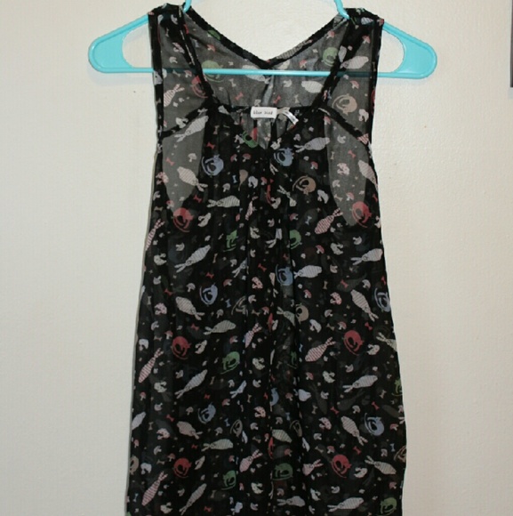 Anthropologie/Blue Bird - Cute Sheer Patterned Top