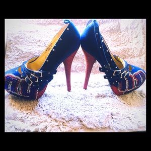 NY GIANTS high heels - rhinestone studded