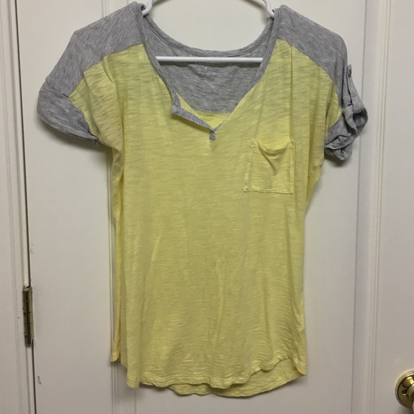 Express Tops - Express v neck yellow and gray Express Tops - Express v neck yellow and gray