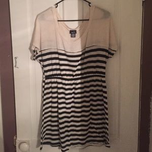 Tan and Black strip dress