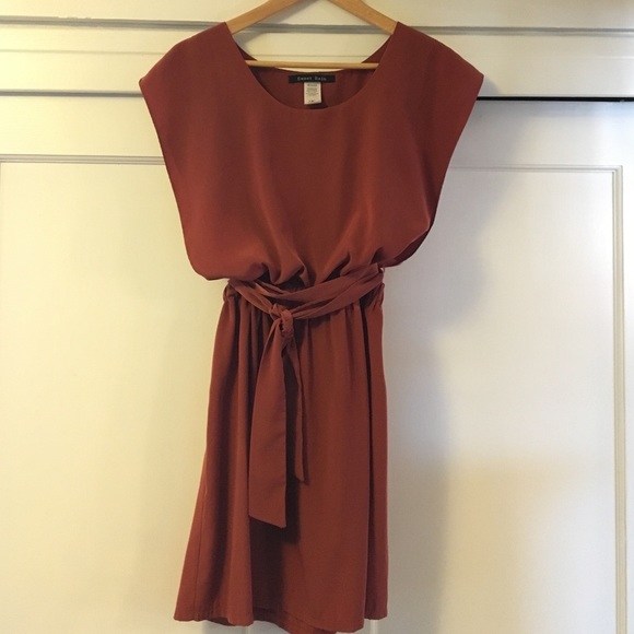Lovely rust color silk-feel dress