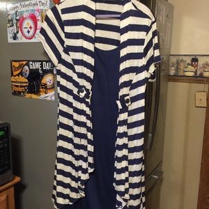 Blue and white dress