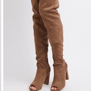 Charlotte Russe over the knee peep toe boots