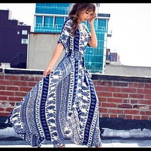 Blue Paisley Maxi Dress