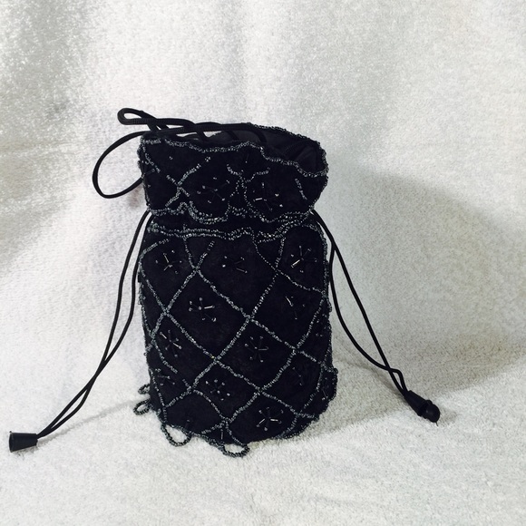 Black hand made purse