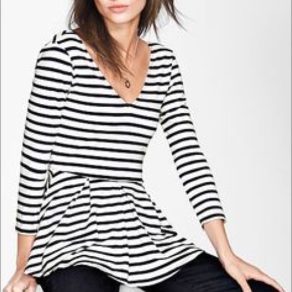 Large Victoria Secret Olive striped peplum