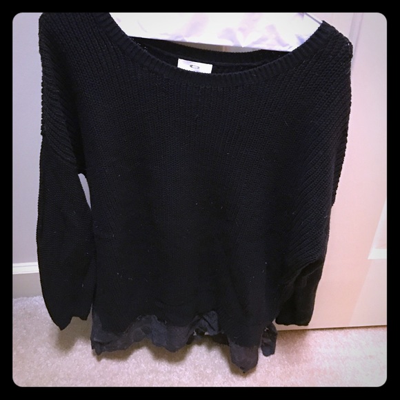 Black Urban Outfitters sweater with lace detailing