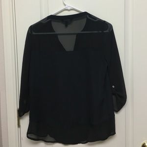 Express Tops - Black V neck button Express Tops - Black V neck button