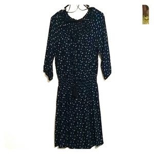 Patterned Navy Dress