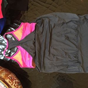 Awesome sports bra underneath with tank over!