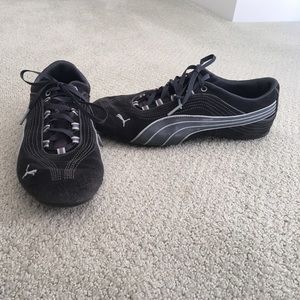 Puma shoes- lightly worn, grey.