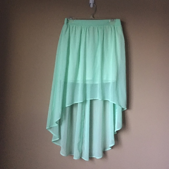 Dresses & Skirts - Mint Green Hi-Low Skirt