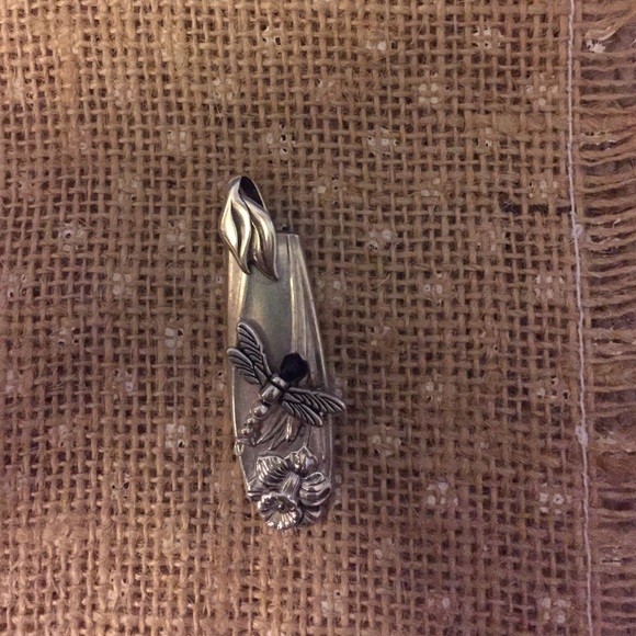 Silver, spoon slide for necklace.