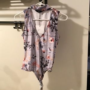 Missguided Velvet Choker style Bodysuit sz 6