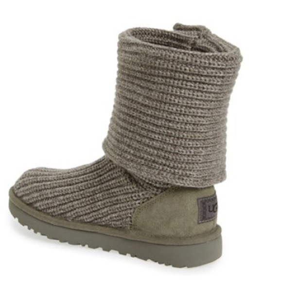 Ugg Grey Classic Cardy Knit Boots