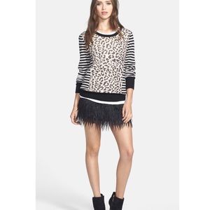 Faux fringe feather skirt