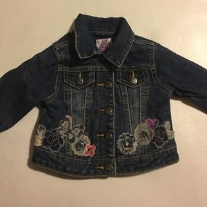 Jean jacket with floral detail