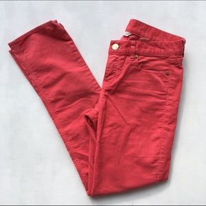 J CREW Coral City Fit Corduroy Pants, 2 Petite