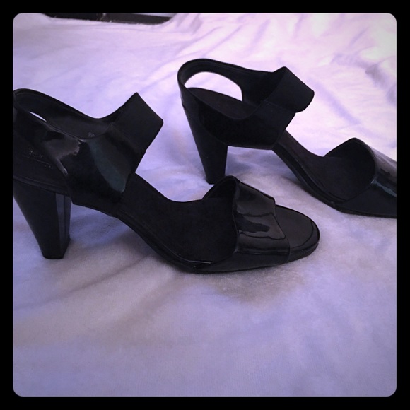 Black heeled sandals