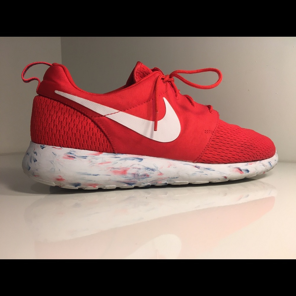 Men's Nike Roshe Run "Marble Challenge Red" Sz 12