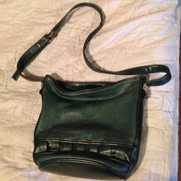 Green leather bag
