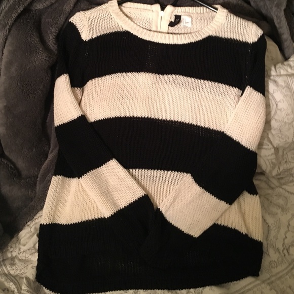 Black and white striped sweater
