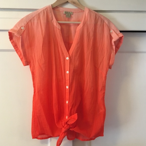 Lucky Brand shirt sleeve hombre orange shirt