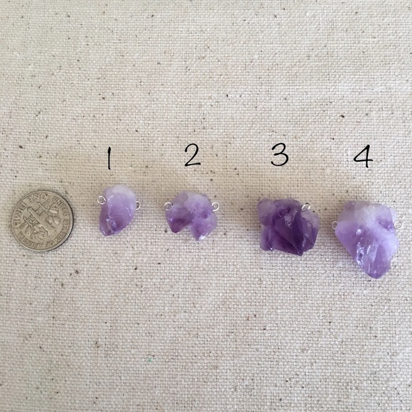 💜RESERVED💜Amethyst Gemstone Nugget Necklace - Picture 7 of 7