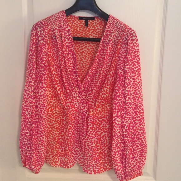BCBG silk heart top