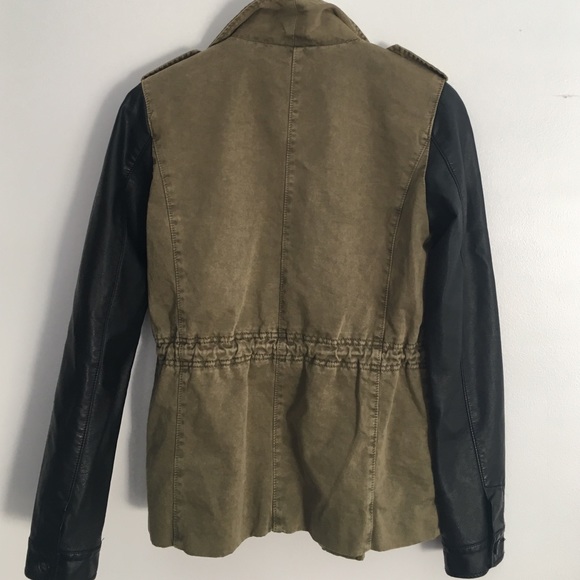 Forever 21 Jackets & Coats - Olive Studded & Faux Leather Military Jacket Forever 21 Jackets & Coats - Olive Studded & Faux Leather Military Jacket