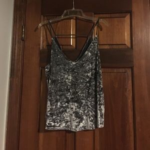 Grey Velvet Tank Top