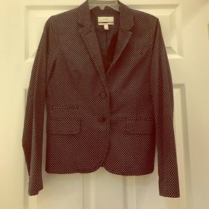 Navy & white polka dot J. Crew school boy blazer