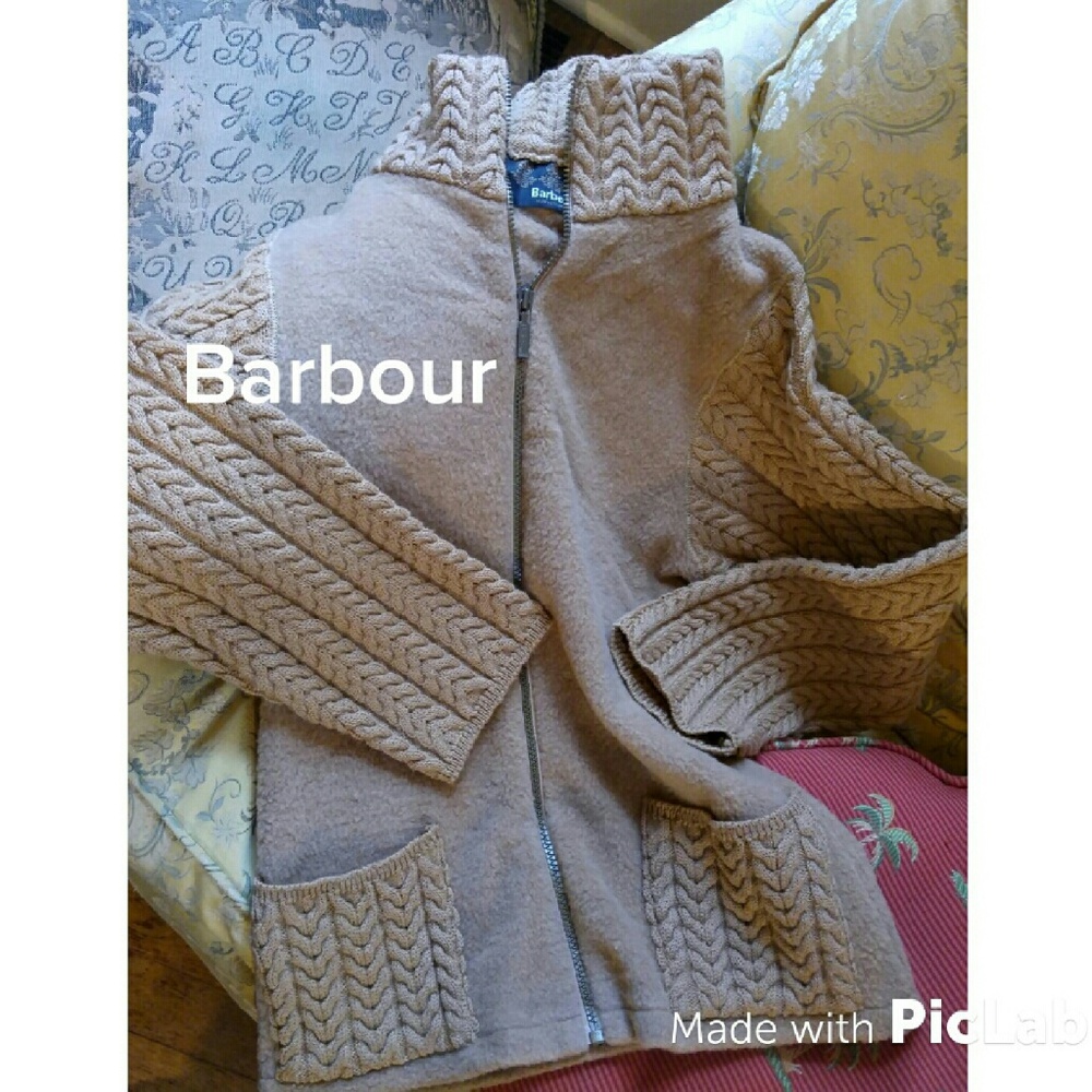Barbour Camel Cardigan Made in Scotland