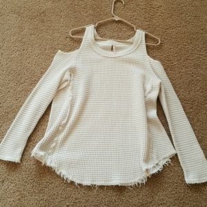 Free People Sunset cold shoulder thermal sweater