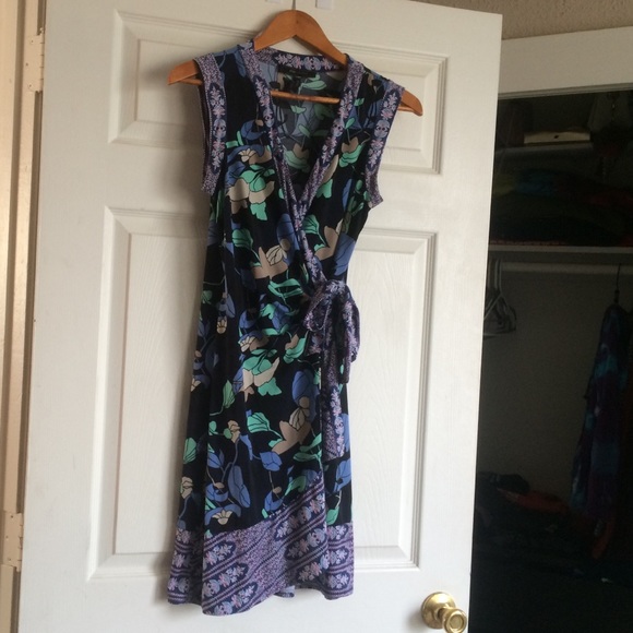 Patterned BCBG wrap dress