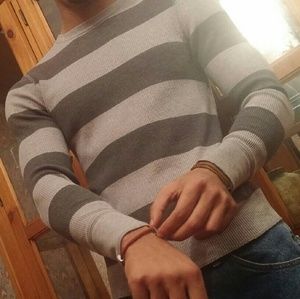 Wide Stripe Thermal.    Gray on Gray