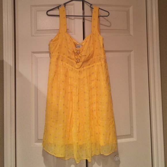 ⭐️CCO⭐️ ECI Yellow Polka Dot Short Chiffon Dress