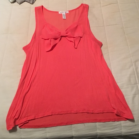 Coral bow tank top