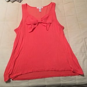 Coral bow tank top