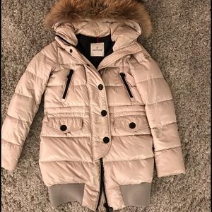 Moncler Coat with Fur Hood Trim
