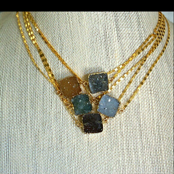 NWT!! Druzy gemstone necklaces - Picture 2 of 3