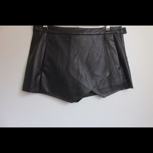 ZARA Faux Leather Asymmetrical Skirt/Shorts