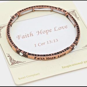 Faith, Hope, Love” Message Bracelet