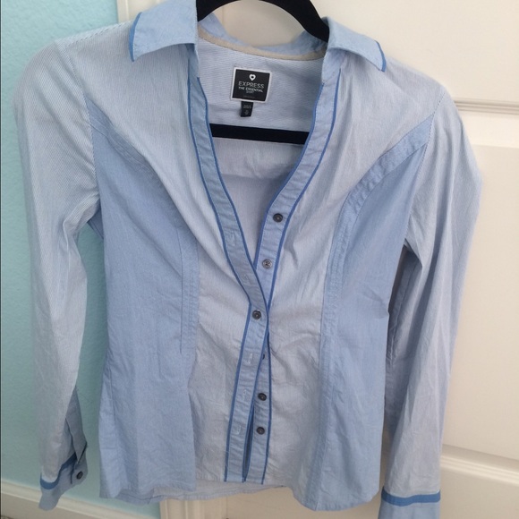 Espresso essential shirt in pinstripe blue - Picture 1 of 2